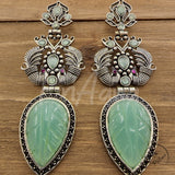 Ahuti German Silver with Monalisa Stone Earrings