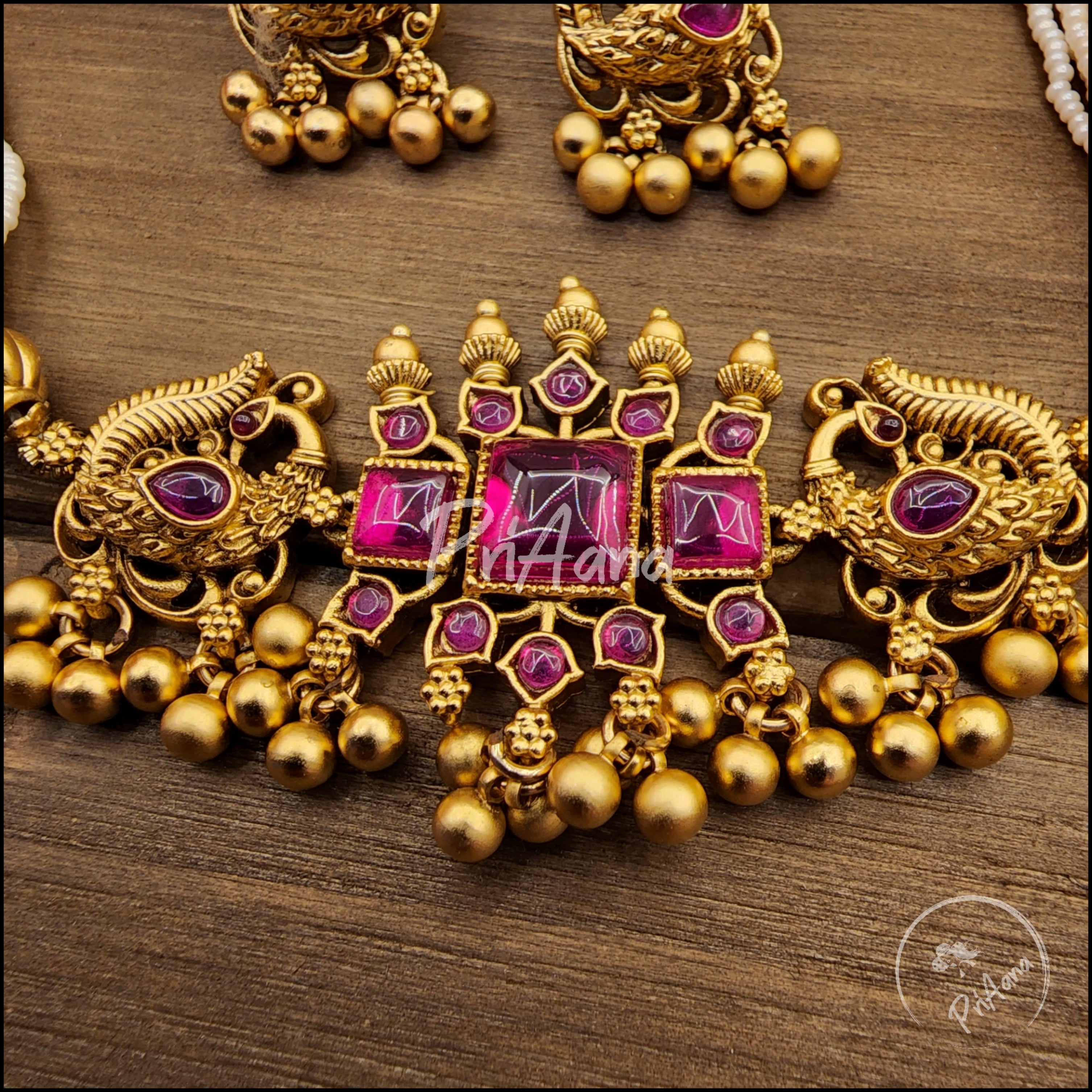 Asmi Temple Jewelry Kemp Stone Choker Set