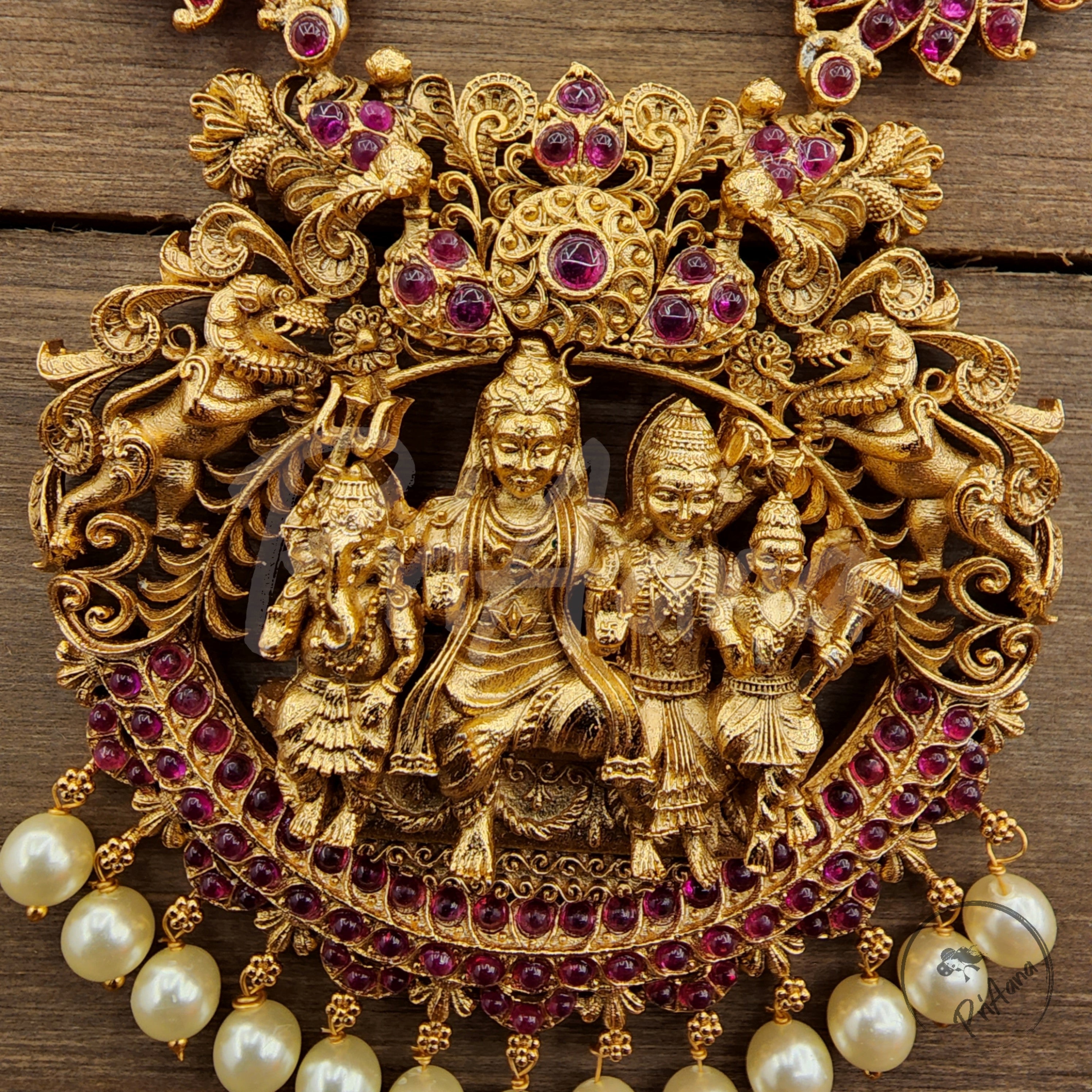 Deepitha Temple Jewelry Kemp Stone Long Mala