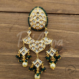 Chaturya Tyaani Inspired Kundan with Silver Foiled Kundan Earrings