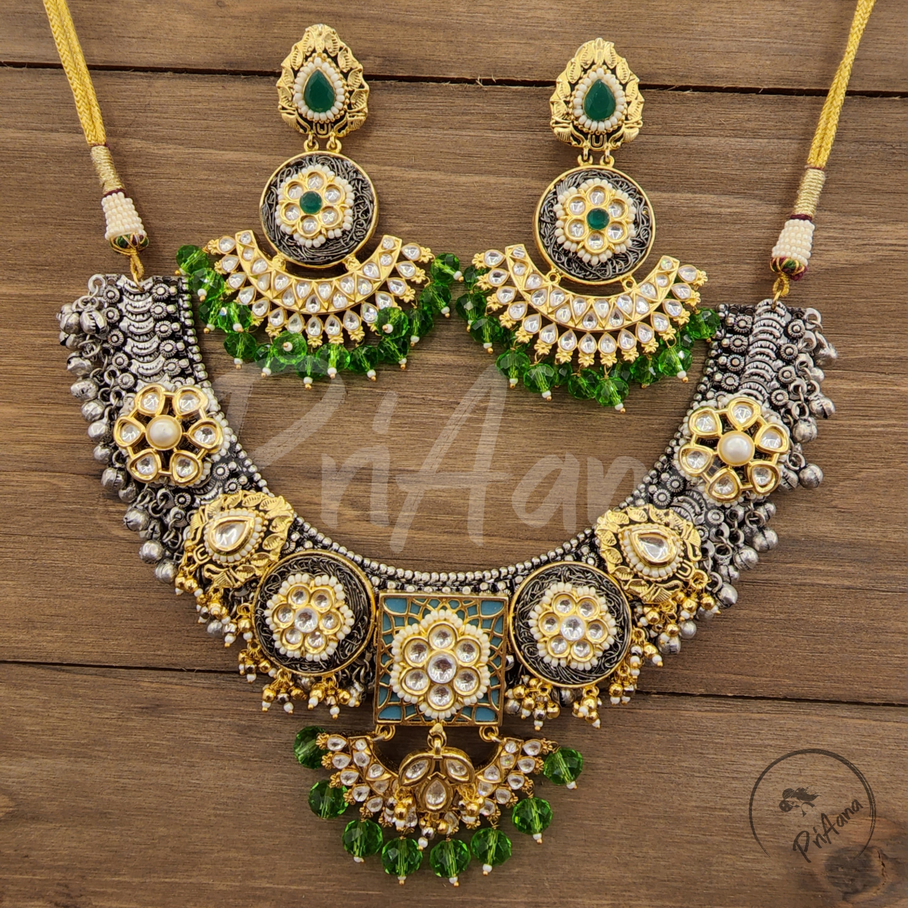 Bavishya Fusion Kundan Necklace Set