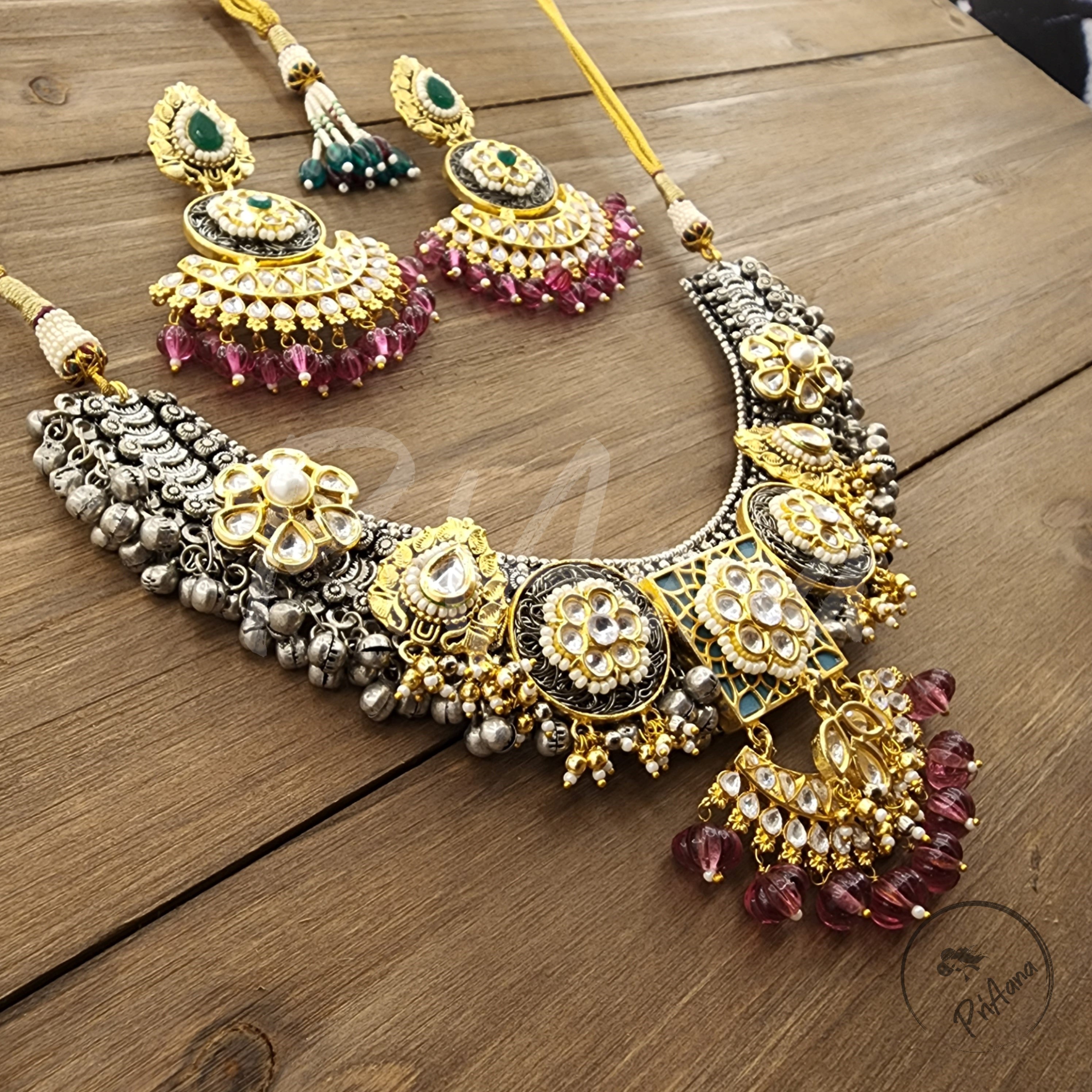 Bavishya Fusion Kundan Necklace Set