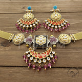 Bandhini Sabyasachi Inspired Kundan Necklace Set