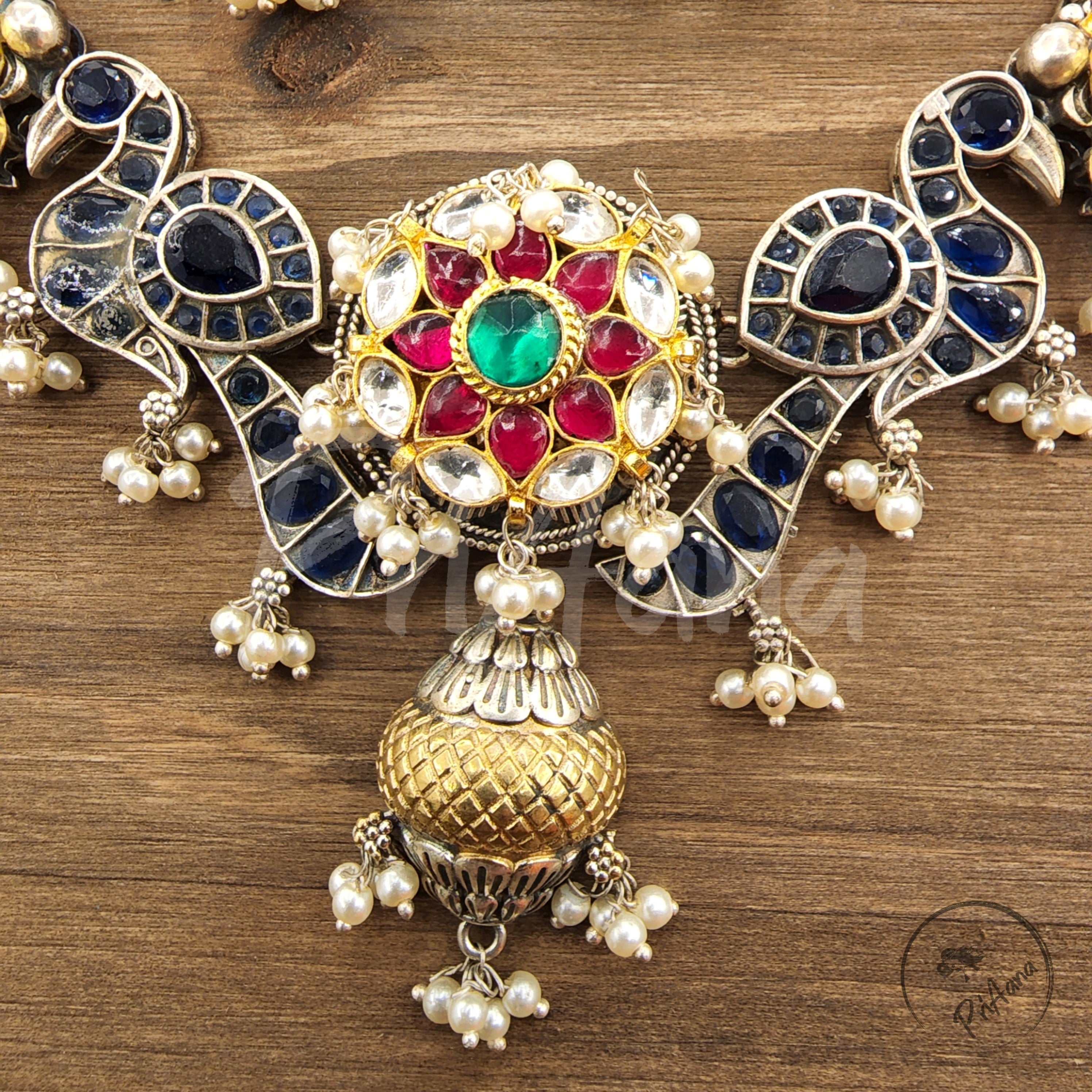 Chintana Pachi Kundan Necklace Set