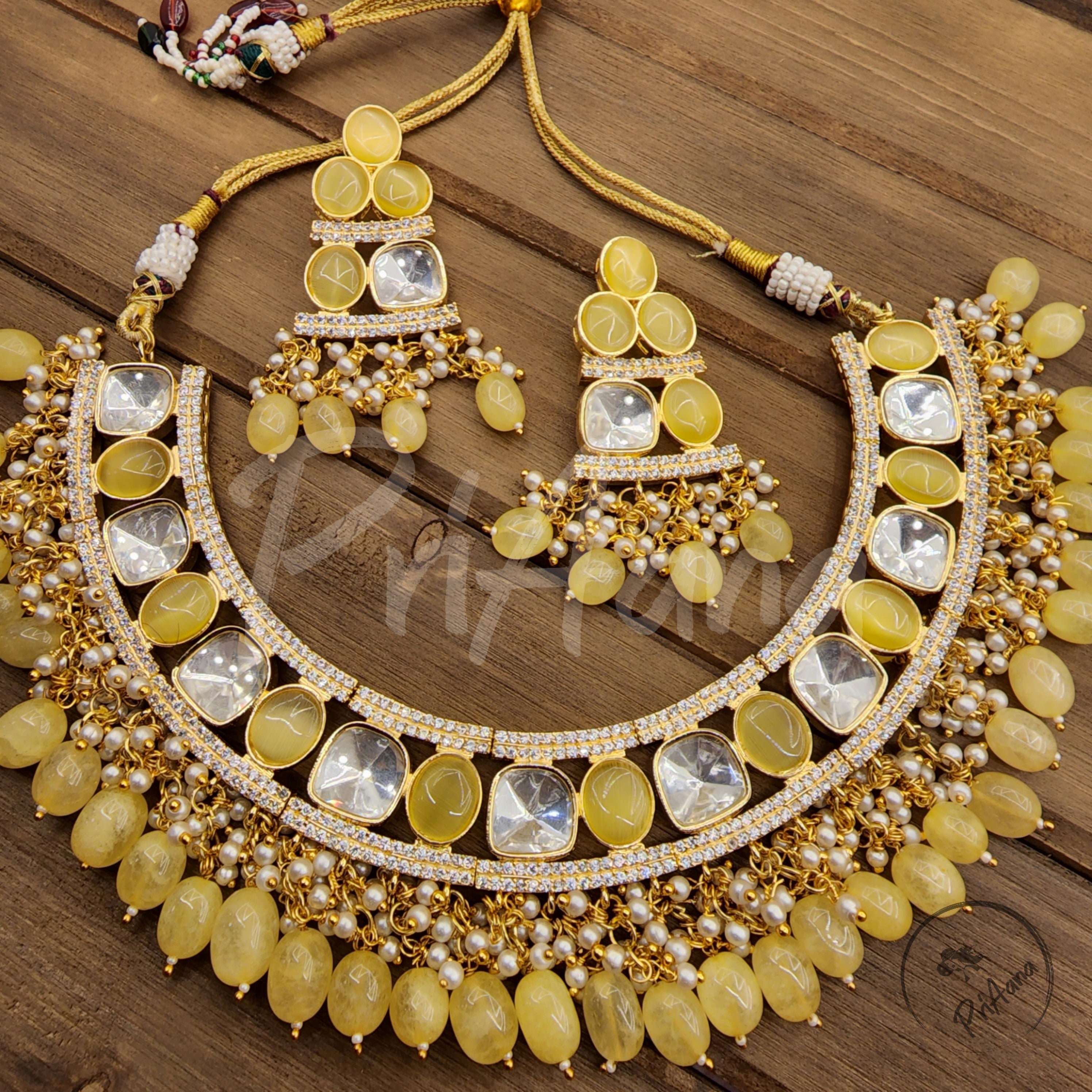Chitra Tyaani Inspired Uncut Kundan Necklace Set